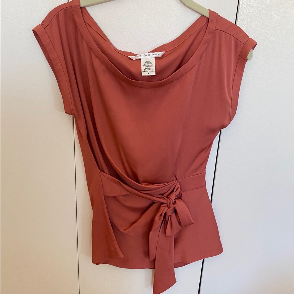 Diane Von Furstenberg Silk Tie Top